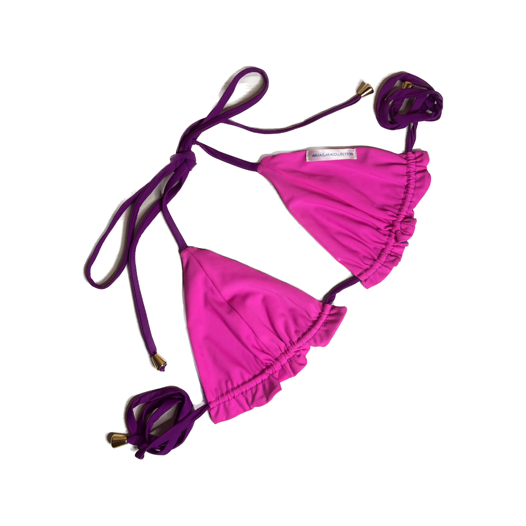 Large triangle top reversible purpura/ hot pink